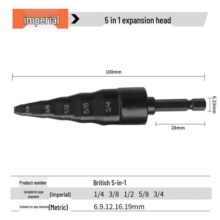 Electric Drill Copper Tube Expansion Tool Set with Hexagonal Handle for Air Conditioning