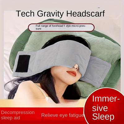 1PC Adjustable, Large Sized Weighted Sleep Mask, for Relaxation, Sleep Aid, and Light Blocking Plush Sleep Mask.