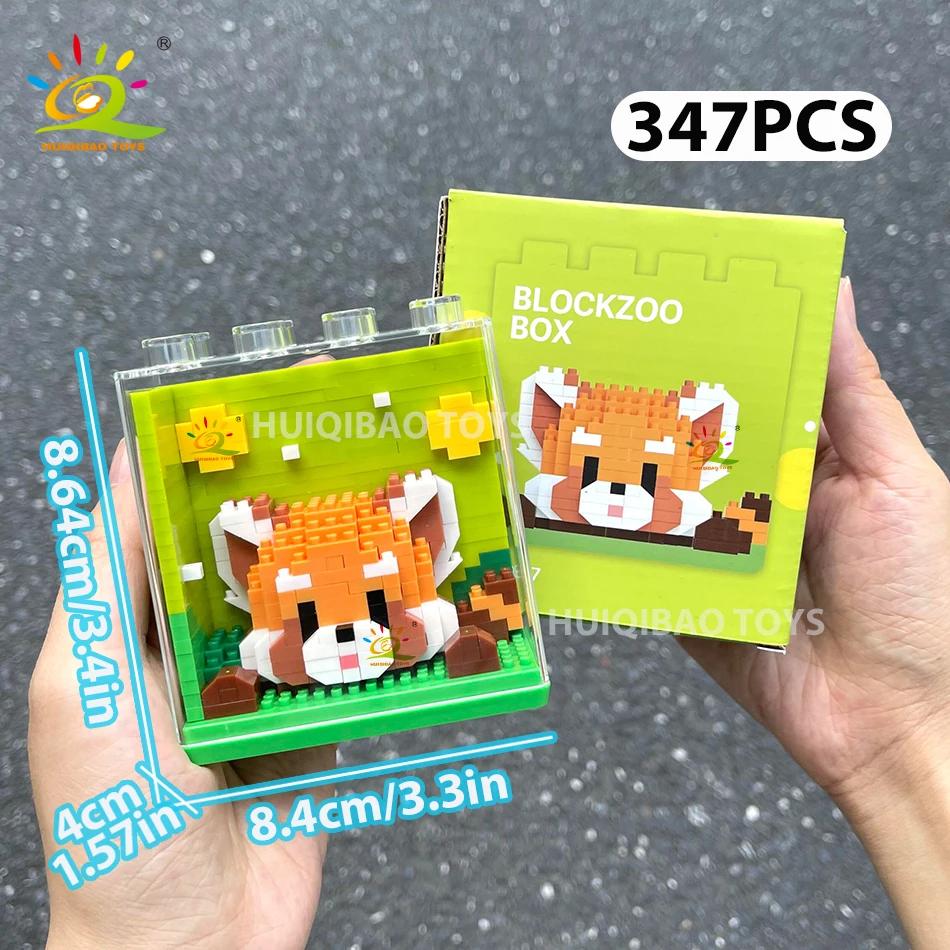 HUIQIBAO Dětský Mini Vánoční Stromeček Model Santa Clause Micro Kostky Stavebnice Město DIY ZOO Vitríny se Zvířaty Hračky Dárek