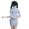 Sexy lingerie Chinese lady cheongsam passionate couple flirting seduction pure desire uniform cosplay