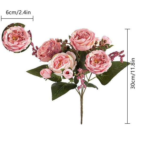 5 Cabeças Peônia de Outono Flores de Simulação Decoração de Casa Adereços para Sessão de Fotos Flores Falsas Cenário Arranjo Floral Adereços para Sessão de Fotos Decoração Flores Falsas
