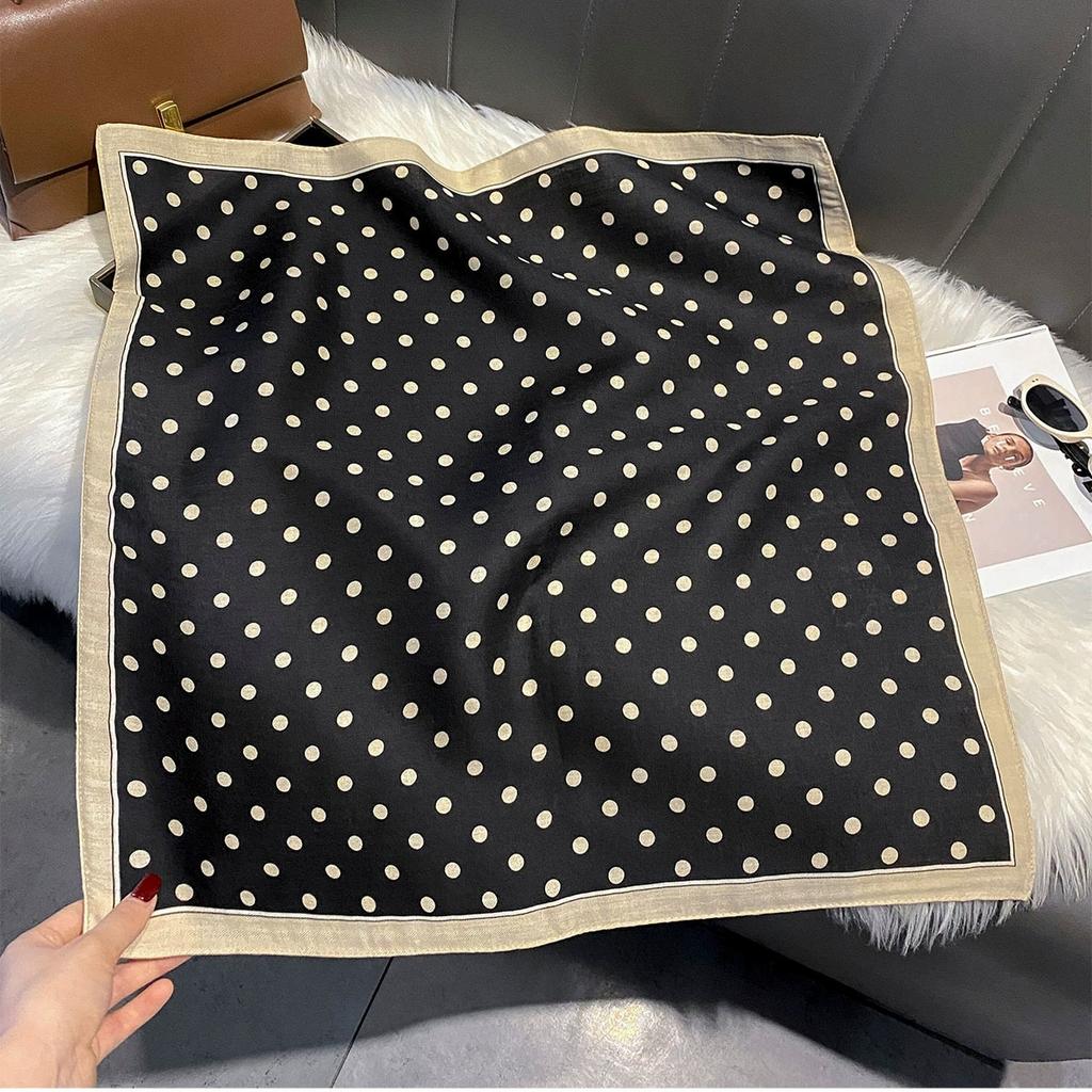 68Cm Small Square Simulated Silk Feminine Scarf Hijab Female Headband Kerchief Retro Neck Tie Shawl Wrap