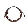 Cute Trendy Four-leaf Flower Double Layer Beaded Ceramic Bracelet for Women Charm  Adjustable Handmade Rope Weaving Jewelry Gift