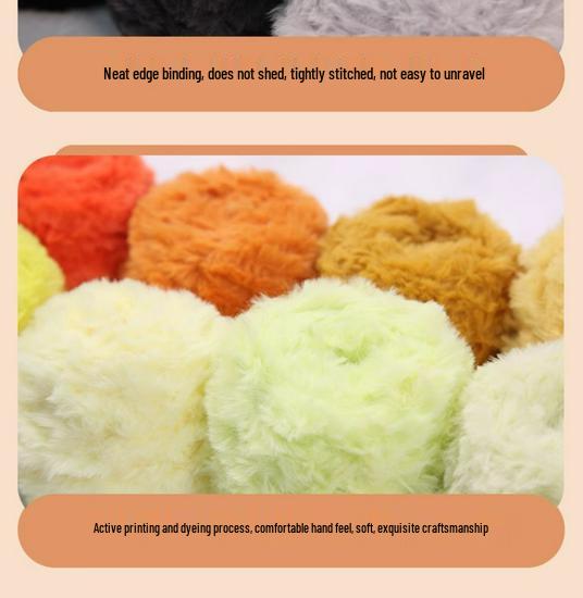 Gradient Dyed Faux Fur Hand-Spun Mink Velvet Yarn – Perfect for DIY Chunky Scarves and Hats