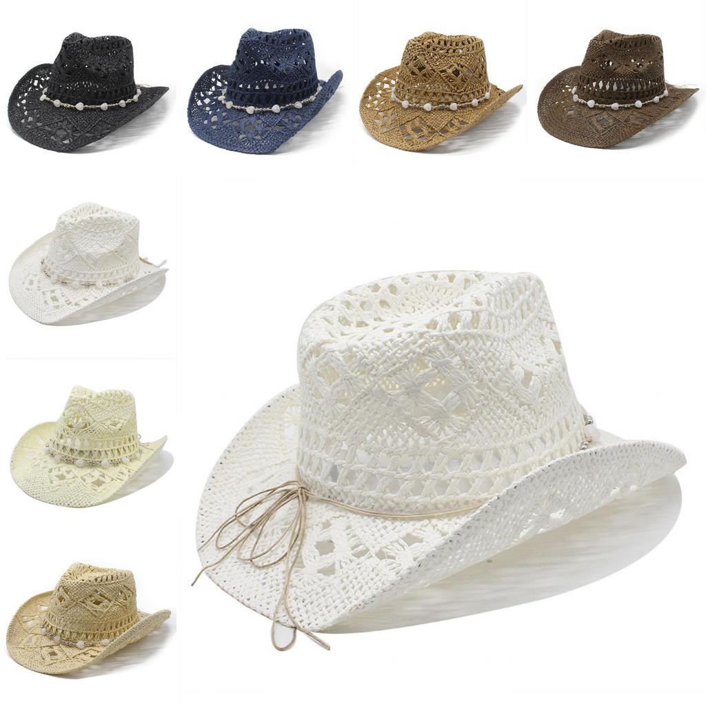 Sun Protection Paper Grass Hat With Large Brim For Summer Beach Vacation