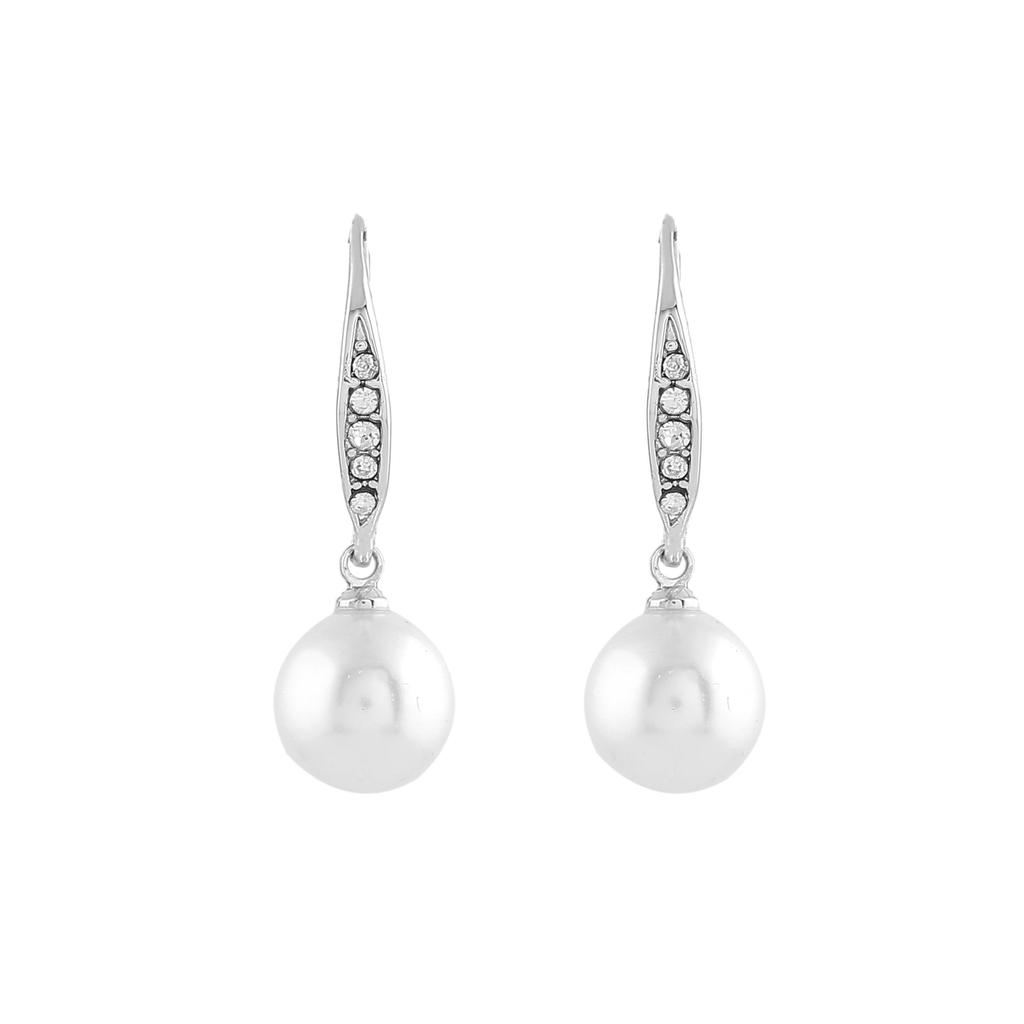 Bezaubernde rhodinierte Perlen-Ohrhänger von Estele für Mädchen/Damen