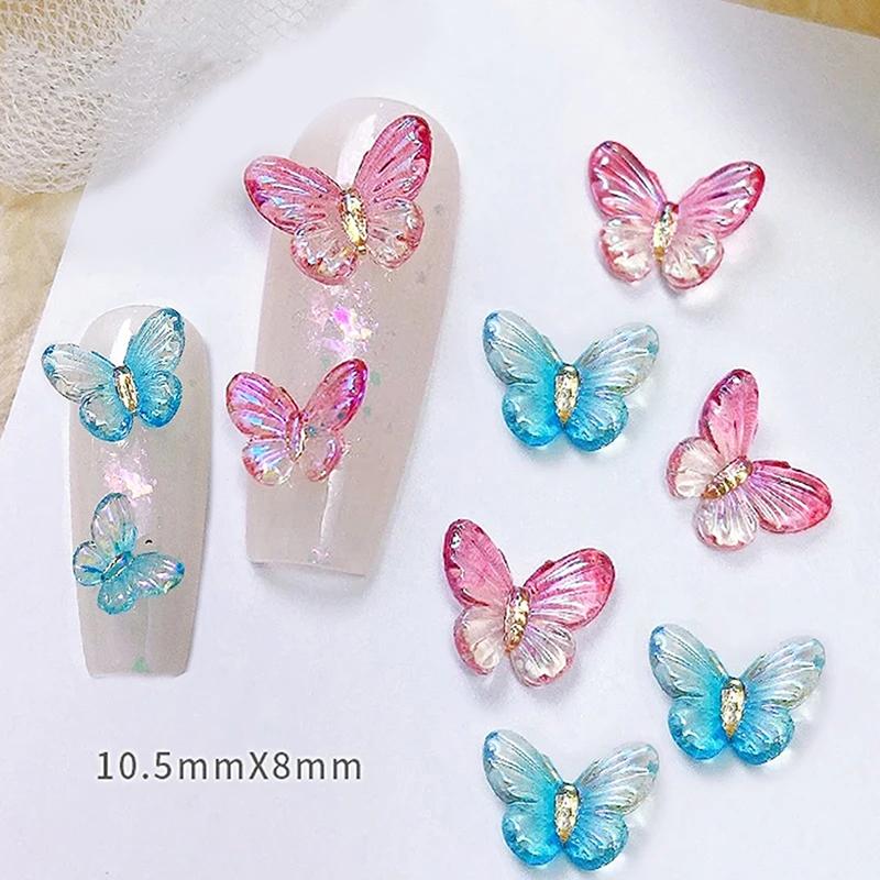 30Pcs 3D Aurora Colorful Butterfly Nail Art Charm Nail Art Decoration Diy Nail Jewelry For Nails Art Accessories