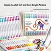 Dual-Tip Acrylic Marker Pens - Transparent Colors for School Art Projects, Washable & Stackable for Kids' Doodling and Painting