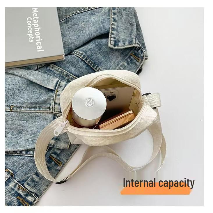 Korean Style Casual Canvas Crossbody Small Bag - Women's 2025 New Puppy Square Shoulder Bag