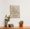 Wooden picture map of Krakow City map