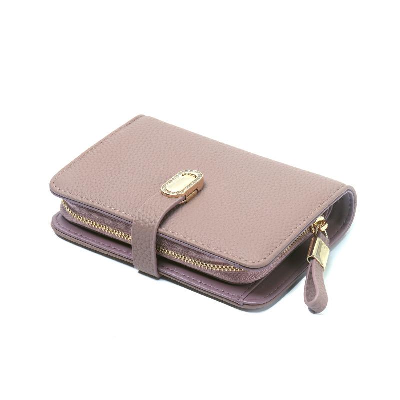 Dámská peněženka, Pravá kůže, Velkokapacitní peněženka v kontrastních barvách, První vrstva hovězí kůže, Luxusní psaníčko, Peněženka na více karet.