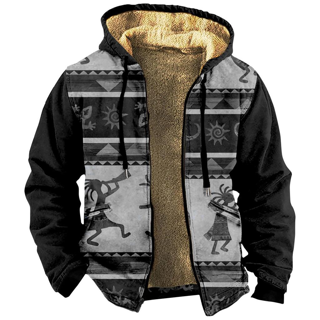 Giacca con stampa da uomo Giacca con cappuccio con cerniera e tendenza casual primaverile e autunnale