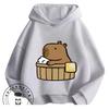 Loose Comfy Spring Autumn Hoodie Capybara Trendy Animal Motif Casual All Match Streetwear For Kids