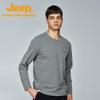 Jeep Men's Solid Round Neck Long Sleeve T-Shirt