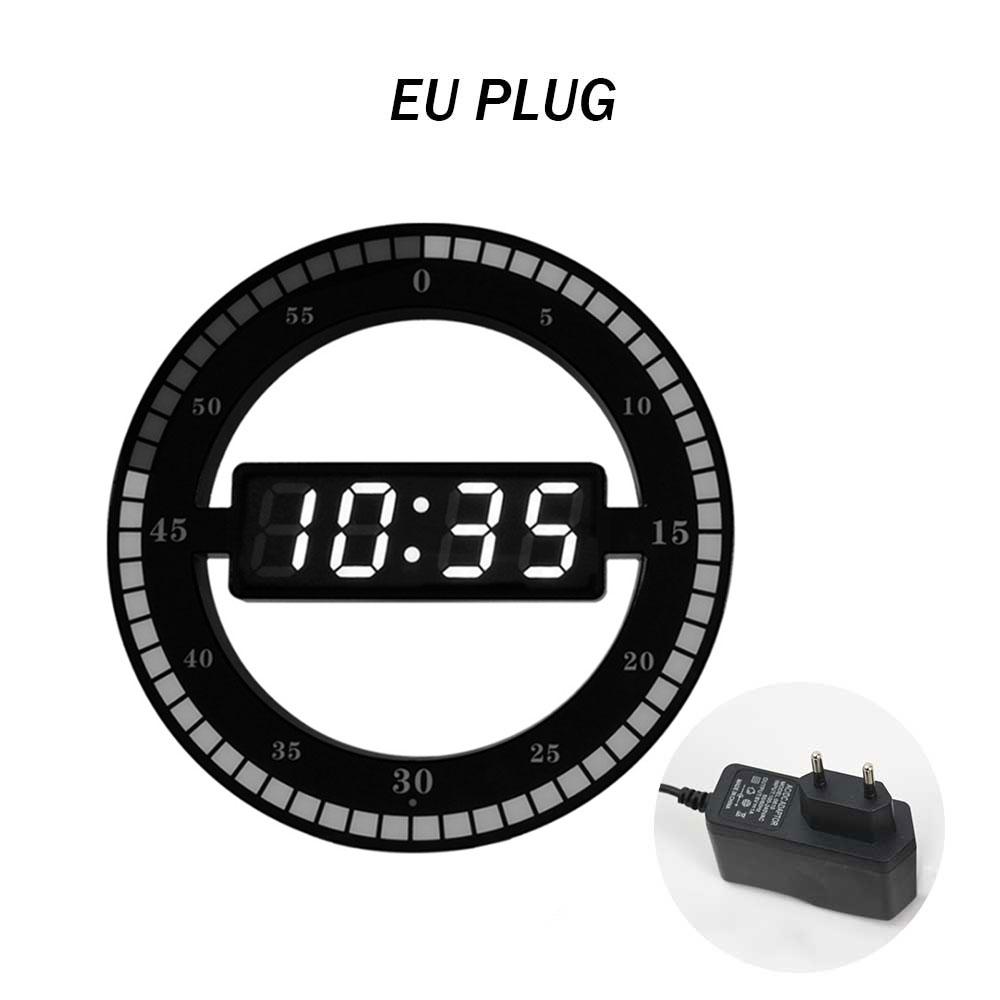 

12-дюймовые цифровые электронные часы, современный минималистский дизайн, пластиковое украшение для дома, спальня, бесшумная стена, светодиодные круглые, модные