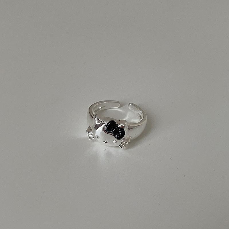 

Милое и милое металлическое кольцо с изображением кошки, женское нишевое дизайнерское чувство, элегантная индивидуальность, модное универсальное кольцо