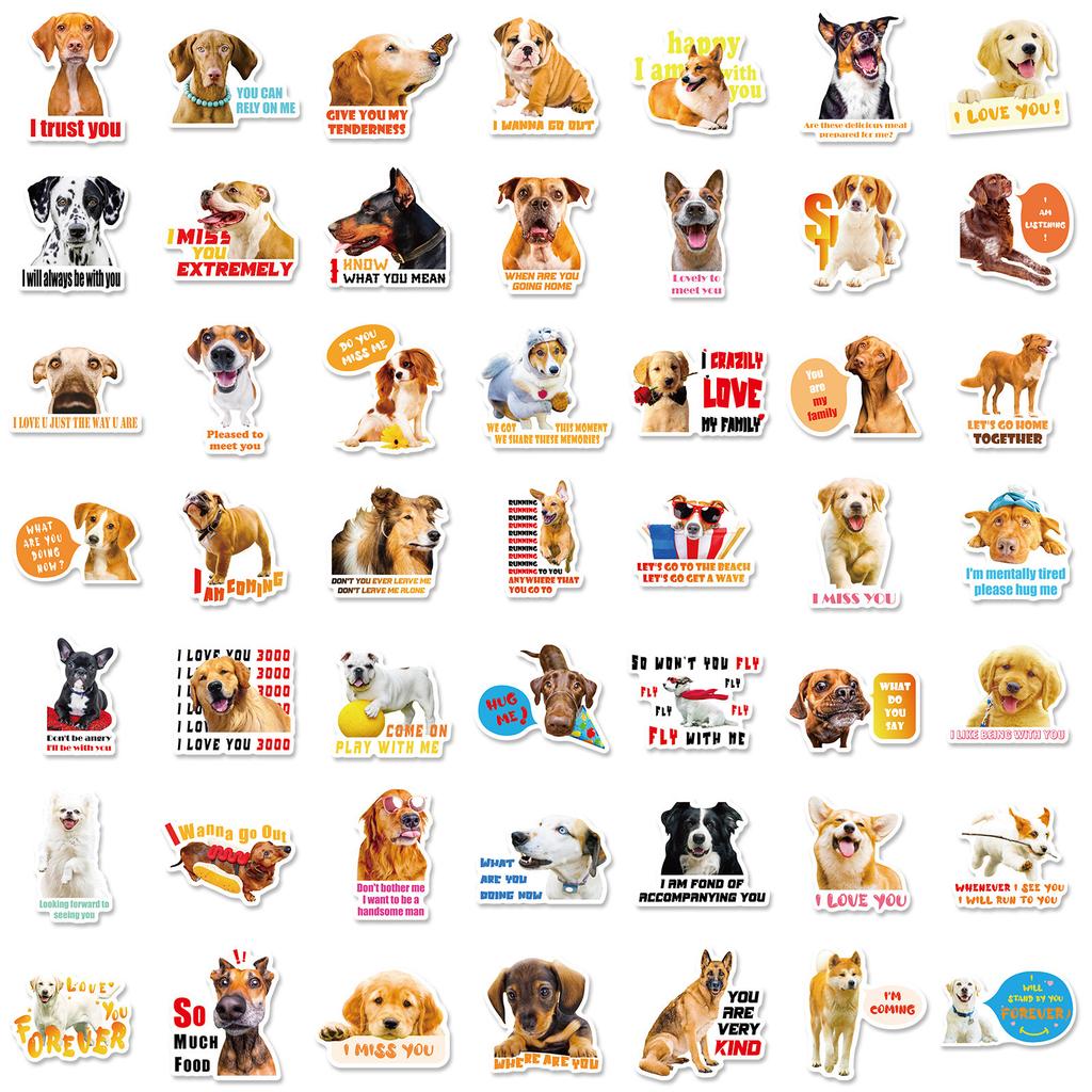 100 Realistic Dog Stickers, Dog Emoji Stickers, Non-Repeating Funny Sand Sculpture Puppy Decoration Stickers