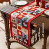 Christmas Santa Table Runner Cotton Linen Look Festive Dining Decor for 6 People Holiday Tablecloth
