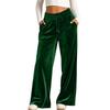 Damen High Waist Weite Hosen mit Kordelzug und Taschen Farbe Lässig Sportliche Hosen
