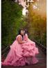 Soft Mesh Parent-Child Deep V Gauze Skirt: Maternity & Children's Evening Gown, Multi-Color