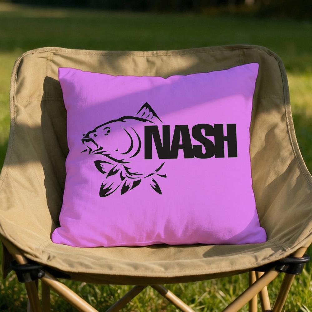 NNash Fishing logo Cushion Cover Soft Reversible Durable Pillow Cover MultiScene Use for Home Car Daily Comfort