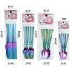 New PVC Bag 6 PCs Stainless Steel Small Waist Hammer Pattern Knife, Fork and Spoon Suit Supermarket Western Tableware