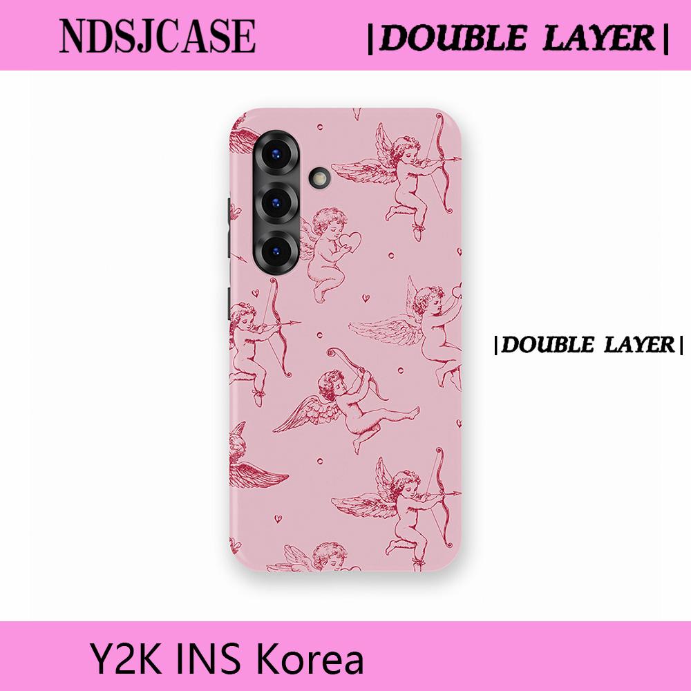 

Luxury Clmj SWAG Cupids Phone Case for Samsung Galaxy A56 S20 S23 S24 S25 S26 FE Plus Ultra Edge 4G 5G Double-layer Back Cover S25 Ultra 5G