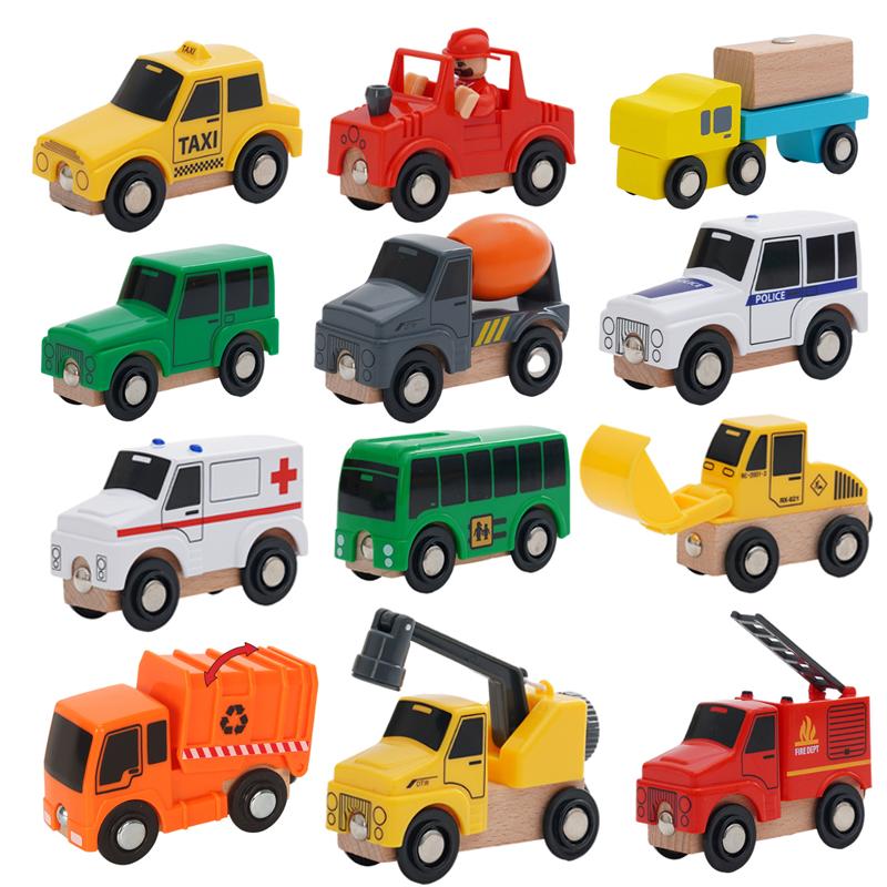 New Wooden Multifunctional Magnetic Car Scenery Car Toy For Kids Compatible with Thomas Wooden Train Track