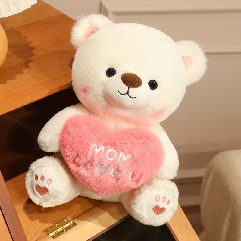 Romantic Flower Little Bear Plush Toys Cozy Sitting Pose Cartoon Love Confession Bear Doll Cute Room Decor Sweet Gift To Girls