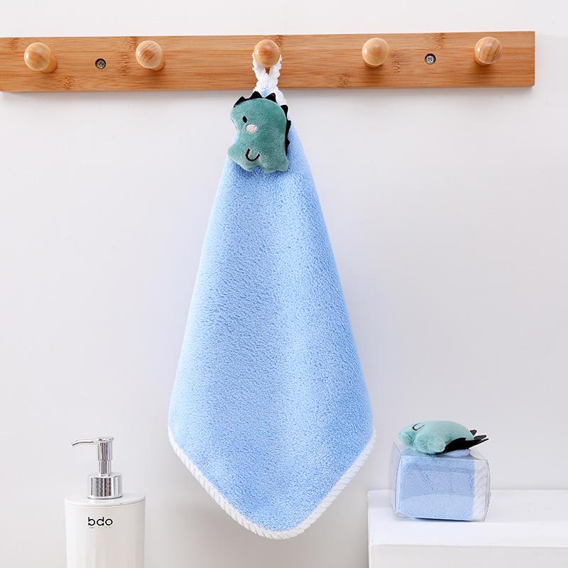 Cartoon Kids' Soft Coral Fleece Towel - Cute, Small, and Customizable Gift in PVC Box