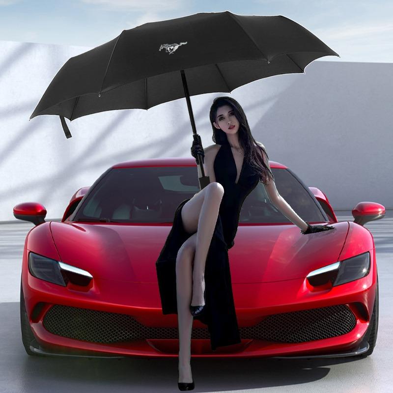 Folding Automatic Umbrella Rain Car Large Business 3Folding Umbrellas For Ford Focus Mk3 Fiesta Ranger Fusion Mondeo Mustang Fusion Kuga Ecosport