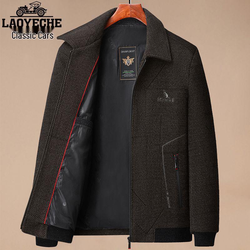 

Woodpecker Men s Woolen Jacket: Fleece-Lined, Thickened Autumn/Winter Coat for Middle-Aged and Elderly. 180/96A for 115-135 kg