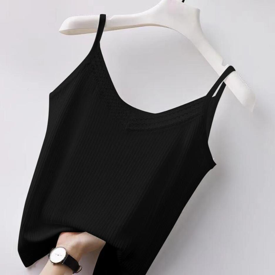 Women Summer New Lace Suspender Tank Top Women's Ice Silk Large Loose Outer Wear with Bottom Suspender