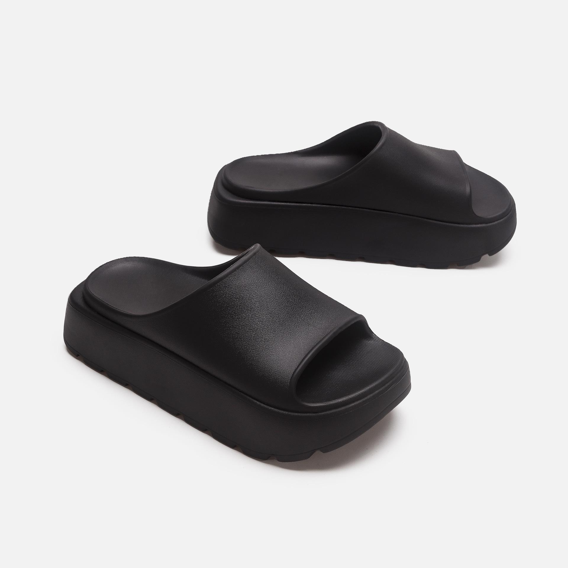 

2025 Summer Slippers Outdoor Women Men Beach Sandals Woman Summer Shoes Flip Flops EVA Platform Mules Flats Shoes Household 40-41 чорний