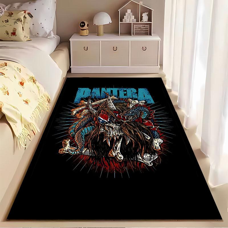 "Skull with Horns and Snakes" suitable as a non-slip mat for the living room or bedroom sofa