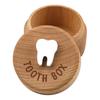Wood Baby Teeth Box Round Small Heavy Duty Lost Tooth Keepsake Storage Saver Container Box Birthday Baby Shower Boys Girls Gift