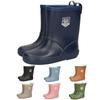 Kids' Rain Boots, Waterproof, Sizes 15-22cm, Lightweight, Mid-Calf Length, Easy To Walk In, for Boys and Girls, K-201