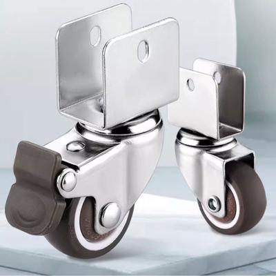 4 Piezas 1 pulgada Universales Rueda de Goma Blanda Rueda para Muebles de Alta Resistencia Rueda Giratoria para Plataforma Carro Silla Accesorios