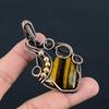 Tiger Eye Gemstone Handmade Pure Copper Wire Wrapped Pendant Jewelry For Women
