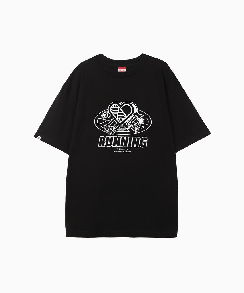 Minasu New Big Hearttrack Graphic T Shirt_Black_W