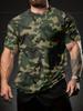 Herren Freizeit-T-Shirt mit Aufdruck und Rundhalsausschnitt, Polyester-Strickstoff, Kurze Ärmel, Normale Passform, Leicht dehnbar, Geeignet für den täglichen Gebrauch und Freizeit am Wochenende,