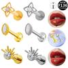 Titanium F136 Diamond Inlaid Ear and Lip Studs - Versatile, Elegant, European & American Style