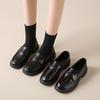 2025 New British Style Loafers Doudou Shoes Platform Shoes One Pedal Women's Shoes French Single Shoes Mary Jane Small Leather Shoes
