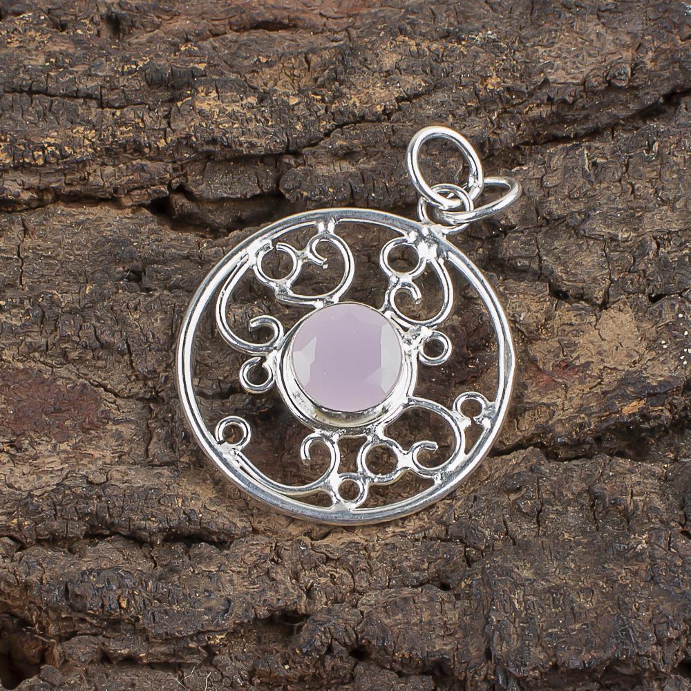 Rose Chalcedony Gemstone Jewelry, 925 Sterling Silver Pendant Jewelry, Handmade Gorgeous Pendant Gift For Women