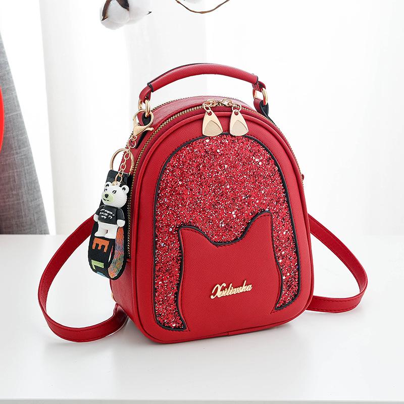 Trendy Fashionable Sequins Women's Backpack Cute One-Shoulder Crossbody Multifunctional Small Bag