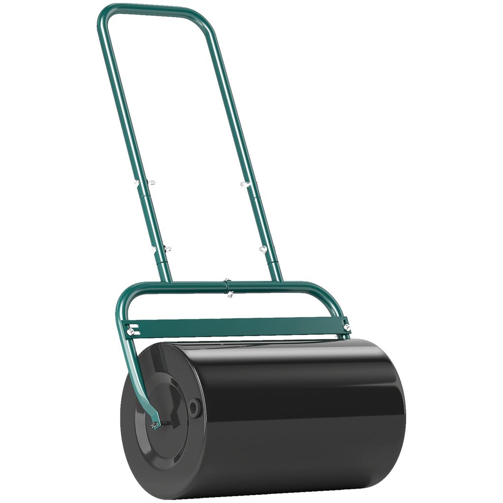 38L Fillable Cylinder Steel Lawn Roller - Dark Green