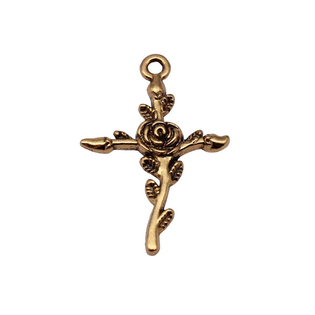 Vintage Cross Charms Multi Color Alloy Pendants For Religious Christian Jewelry