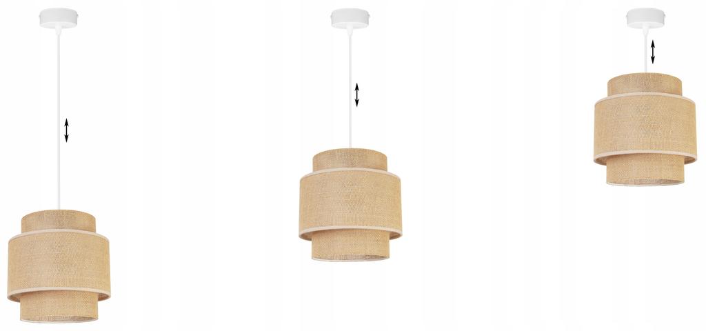 Hanging Lamp, Ceiling Chandelier, Lampshade, Boho Juta