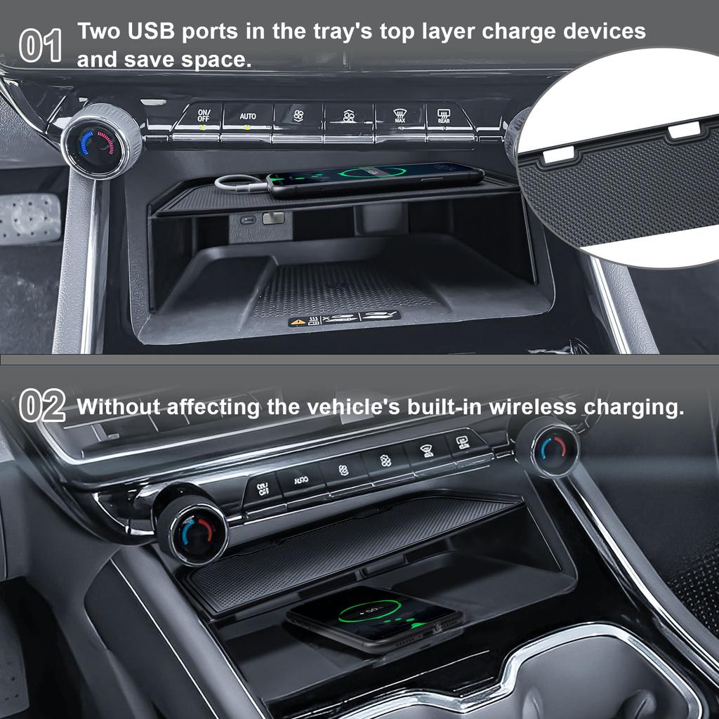Center Console Organizer Tray for 2025-2025 Chevy Traverse Interior Phone Holder Middle Center Console Storage Box Accessories