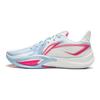Li Ning Cushioning Slip Resistant Abrasion Resistant Breathable Rebound Grip Low top Basketball Shoes Men's White Blue ABAW007-1